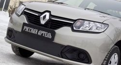 1 089 р. Зимняя заглушка переднего бампера RA  Renault Logan  2 (2014-2018) дорестайлинг  с доставкой в г. Екатеринбург. Увеличить фотографию 1