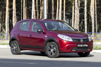 2 489 р. Накладки на колёсную арку RA (Передняя правая)  Renault Sandero Stepway  (BS) (2010-2014) (Поверхность шагрень)  с доставкой в г. Екатеринбург. Увеличить фотографию 1