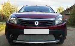 1 539 р. Сетка на бампер Russtal (хром) Renault Sandero Stepway (BS) (2010-2014)  с доставкой в г. Екатеринбург. Увеличить фотографию 3