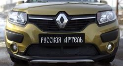 1 799 р. Защитная сетка решетки переднего бампера РА Renault Sandero Stepway (B8) дорестайлинг (2014-2018)  с доставкой в г. Екатеринбург. Увеличить фотографию 3