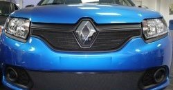 1 469 р. Нижняя сетка на бампер Russtal (черная)  Renault Sandero  (B8) (2014-2018) дорестайлинг  с доставкой в г. Екатеринбург. Увеличить фотографию 2