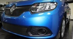 1 469 р. Нижняя сетка на бампер Russtal (черная)  Renault Sandero  (B8) (2014-2018) дорестайлинг  с доставкой в г. Екатеринбург. Увеличить фотографию 3