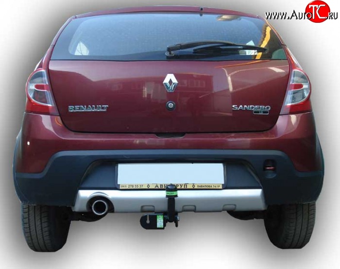 8 349 р. Фаркоп (Stepway) Лидер Плюс  Renault Sandero Stepway  (BS) (2010-2014) (Без электропакета)  с доставкой в г. Екатеринбург