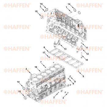 117 999 р. Блок цилиндров (6ISBe, 6ISDe V=6.7) HAFFEN    с доставкой в г. Екатеринбург. Увеличить фотографию 11