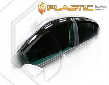 1 899 р. Ветровики дверей CA-Plastic  Renault Megane  седан (2006-2009)  рестайлинг (Classic полупрозрачный, Без хром. молдинга)  с доставкой в г. Екатеринбург. Увеличить фотографию 1