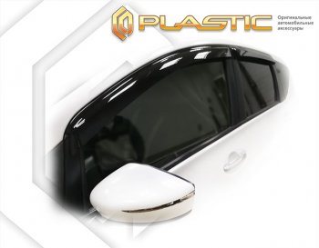 1 759 р. Ветровики дверей CA-Plastic Nissan Note 2 E12 дорестайлинг (2012-2016) (Classic полупрозрачный, Без хром. молдинга)  с доставкой в г. Екатеринбург. Увеличить фотографию 1