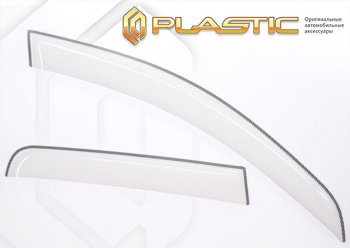 2 079 р. Ветровики дверей CA-Plastic  Лада Ларгус (2021-2024) рестайлинг R90 (Шелкография белая)  с доставкой в г. Екатеринбург. Увеличить фотографию 1