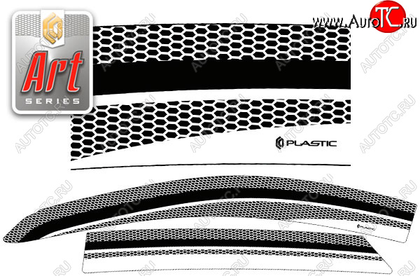 2 159 р. Ветровики дверей CA-Plastic Hyundai IX35 LM дорестайлинг (2009-2013) (Серия Art белая, без хром. молдинга, крепление скотч)  с доставкой в г. Екатеринбург