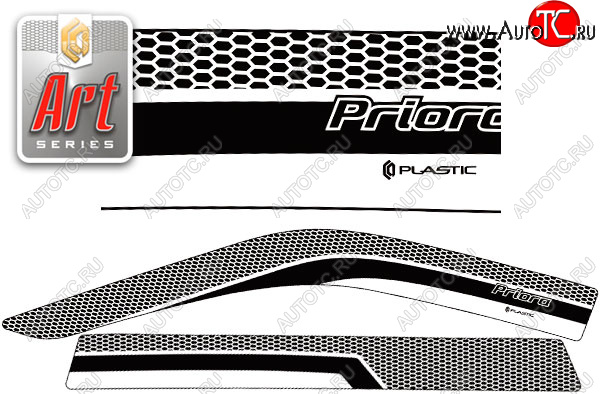 1 999 р. Ветровики дверей CA-Plsastic  Лада Приора  2171 (2013-2015) универсал рестайлинг (Серия Art черная, без хром. молдинга)  с доставкой в г. Екатеринбург