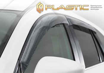 2 079 р. Ветровики дверей CA-Plastic  Toyota Verso  R20 (2013-2018) рестайлинг (Серия Art графит, без хром. молдинга, крепление скотч)  с доставкой в г. Екатеринбург. Увеличить фотографию 2