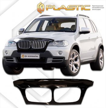 2 479 р. Дефлектор капота (exclusive) CA-Plastic  BMW X5  E70 (2006-2013) дорестайлинг, рестайлинг (Classic чёрный, Без надписи)  с доставкой в г. Екатеринбург. Увеличить фотографию 1