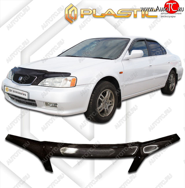 2 199 р. Дефлектор капота (exclusive) CA-Plastic  Honda Saber  2 (1998-2001) дорестайлинг (Classic чёрный, Без надписи)  с доставкой в г. Екатеринбург