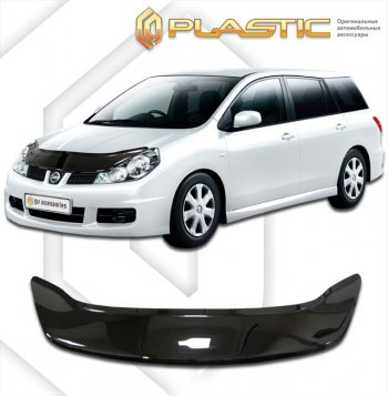 2 079 р. Дефлектор капота (exclusive) CA-Plastic  Nissan Wingroad  3 Y12 (2005-2018) 3-ое универсал (Classic чёрный, Без надписи)  с доставкой в г. Екатеринбург. Увеличить фотографию 1