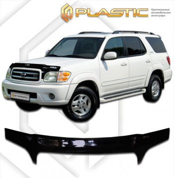 2 479 р. Дефлектор капота (exclusive) CA-Plastic  Toyota Sequoia (2000-2004) XK30, XK40 дорестайлинг (Classic чёрный, Без надписи)  с доставкой в г. Екатеринбург. Увеличить фотографию 1