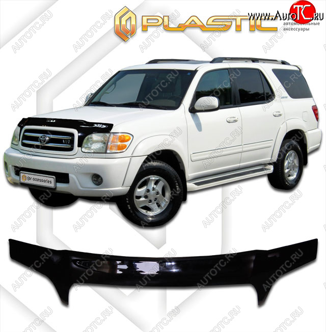 2 479 р. Дефлектор капота (exclusive) CA-Plastic  Toyota Sequoia (2000-2004) XK30, XK40 дорестайлинг (Classic чёрный, Без надписи)  с доставкой в г. Екатеринбург