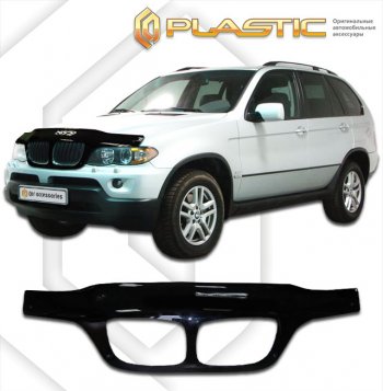 2 799 р. Дефлектор капота (exclusive) CA-Plastic  BMW X5  E53 (2003-2006) рестайлинг (Classic чёрный, Без надписи)  с доставкой в г. Екатеринбург. Увеличить фотографию 1