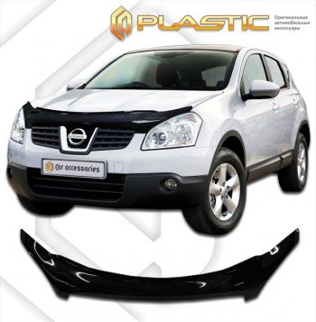 2 199 р. Дефлектор капота (exclusive) CA-Plastic  Nissan Dualis (2007-2014) J10 дорестайлинг, J10 1-ый рестайлинг, J10 2-ой рестайлинг (Classic черный, Без надписи)  с доставкой в г. Екатеринбург. Увеличить фотографию 1