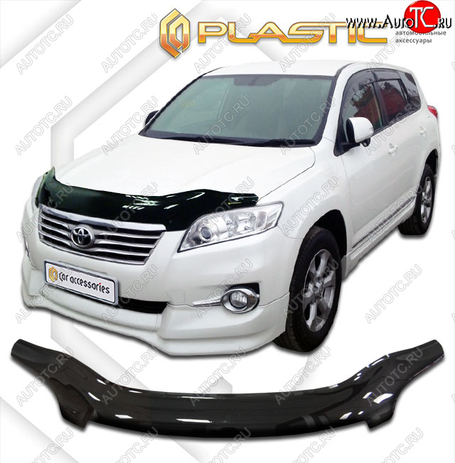 2 399 р. Дефлектор капота (exclusive) CA-Plastic  Toyota Vanguard (2007-2013) (Classic чёрный, Без надписи)  с доставкой в г. Екатеринбург