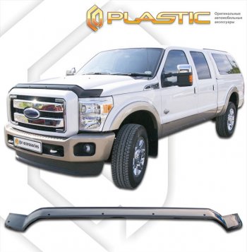 2 799 р. Дефлектор капота (exclusive) CA-Plastic  Ford F350  P473 PickUp CrewCab (2010-2016) (Classic чёрный, Без надписи)  с доставкой в г. Екатеринбург. Увеличить фотографию 1