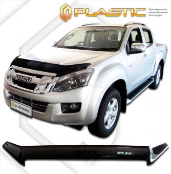 2 079 р. Дефлектор капота (exclusive) CA-Plastic  Isuzu D-Max ( RT85 ExtendedCab,  RT85,TFR ExtendedCab) (2011-2021) дорестайлинг, рестайлинг (Classic чёрный, Без надписи)  с доставкой в г. Екатеринбург. Увеличить фотографию 1