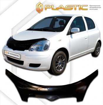 2 479 р. Дефлектор капота (exclusive) CA-Plastic  Toyota Vitz  XP10 (1999-2005) хэтчбэк 3 дв. дорестайлинг, хэтчбэк 3 дв. рестайлинг (Classic чёрный, Без надписи)  с доставкой в г. Екатеринбург. Увеличить фотографию 1