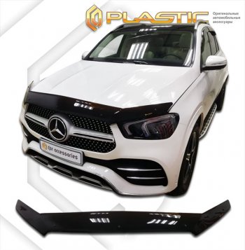 2 799 р. Дефлектор капота (exclusive) CA-Plastic  Mercedes-Benz GLE class  W167 (2018-2024) (Classic чёрный, Без надписи)  с доставкой в г. Екатеринбург. Увеличить фотографию 1