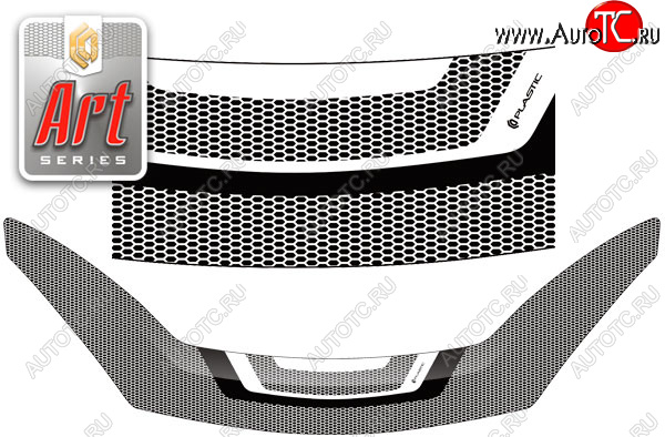 2 479 р. Дефлектор капота CA-Plastic  Renault Sandero  (BS) (2009-2014) (Art графит)  с доставкой в г. Екатеринбург