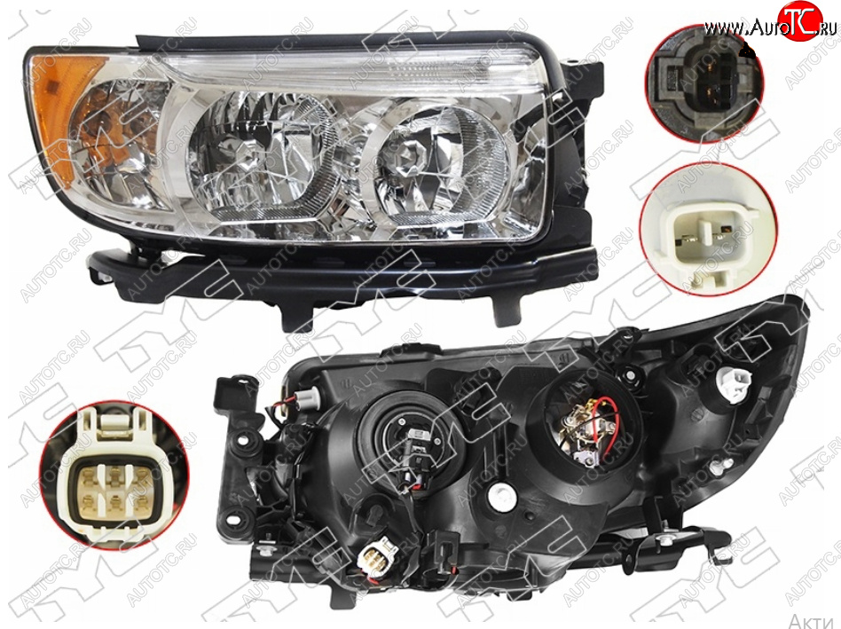 14 249 р. Правая фара (Евросвет) TYC Subaru Forester SG рестайлинг (2005-2008)  с доставкой в г. Екатеринбург