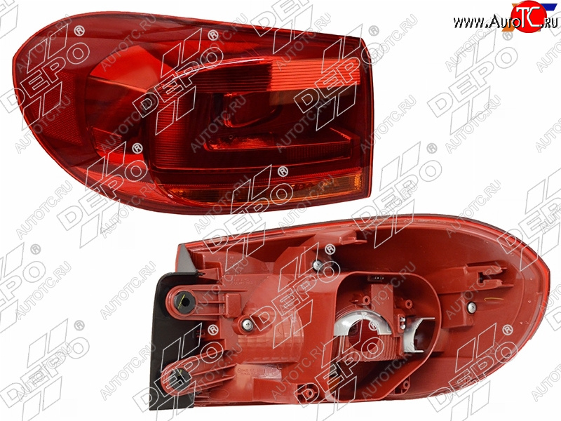 5 999 р. Левый фонарь задний DEPO  Volkswagen Tiguan  NF (2011-2017) рестайлинг  с доставкой в г. Екатеринбург