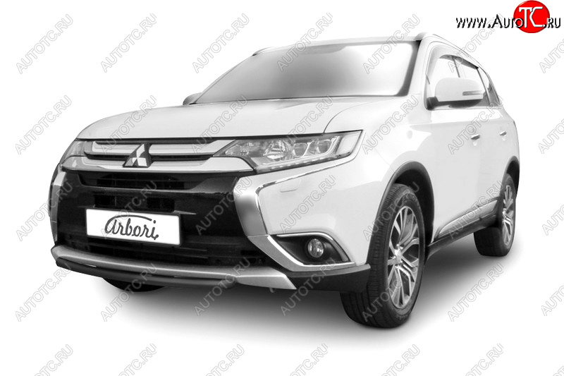 12 349 р. Защита переднего бампера (короткая диаметр 57 мм) Arbori Mitsubishi Outlander GF 2-ой рестайлинг (2015-2018)  с доставкой в г. Екатеринбург