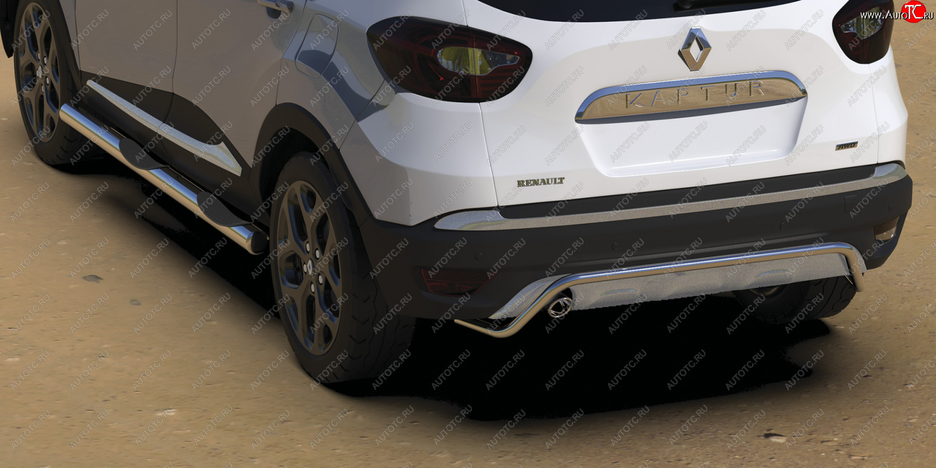 17 849 р. Защита заднего бампера (диаметр 42 мм) Arbori Renault Kaptur дорестайлинг (2016-2020)  с доставкой в г. Екатеринбург