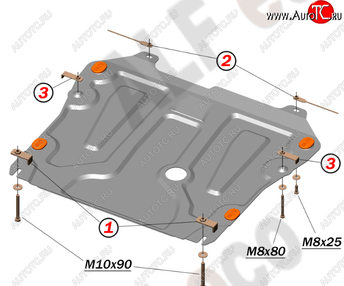 11 399 р. Защита картера двигателя и КПП Alfeco  Chevrolet Cruze ( J300,  J305,  J308) (2009-2015) седан дорестайлинг, хэтчбек дорестайлинг, седан рестайлинг, универсал рестайлинг, хэтчбек рестайлинг (Алюминий 4 мм)  с доставкой в г. Екатеринбург