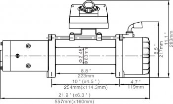 51 999 р. Лебёдка электрическая 12V 10000 lbs 4500 кг Runva Уаз 315195 Хантер (2003-2024) (Стальной трос)  с доставкой в г. Екатеринбург. Увеличить фотографию 2