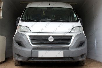 Защитная сетка в бампер (ячейка 3х7 мм, 5 частей) Alfeco Стандарт Fiat Ducato 290 (2014-2024)