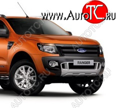 6 949 р. Защитная сетка в бампер (ячейка 4х10 мм.) Alfeco Премиум Ford Ranger DoubleCab дорестайлинг (2011-2016) (Чёрная)  с доставкой в г. Екатеринбург