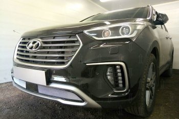 3 299 р.           Защита радиатора Hyundai Grand Santa Fe I 2015- (2 части) с датчиком ACC chrome  Hyundai Grand Santa Fe  1 DM (2016-2018) рестайлинг (хром)  с доставкой в г. Екатеринбург. Увеличить фотографию 1