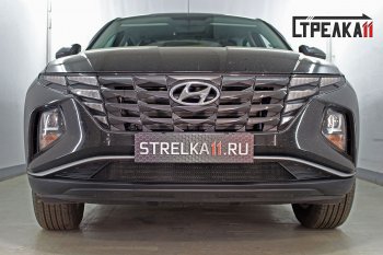 Защитная сетка радиатора в бампер (ячейка 3х7 мм) Стрелка11 Стандарт Hyundai Tucson NX4 (2020-2022)