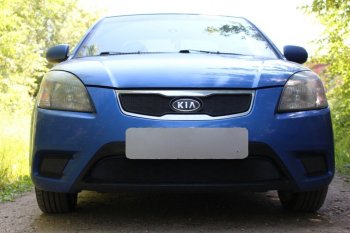 2 969 р.      Защита радиатора KIA RIO 2009-2011 black верх  KIA Rio  2 JB (2009-2011) рестайлинг седан, рестайлинг, хэтчбэк 5 дв. (черная)  с доставкой в г. Екатеринбург. Увеличить фотографию 1