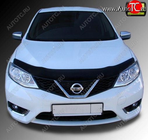 1 329 р. Дефлектор капота SIM Nissan Tiida 2 хэтчбек C12 (2011-2019)  с доставкой в г. Екатеринбург