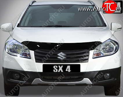 2 699 р. Дефлектор капота SIM Suzuki SX4 JYB, JYA хэтчбэк дорестайлинг (2013-2016)  с доставкой в г. Екатеринбург