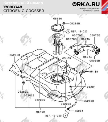 20 799 р. Топливный бак (пластик, 50 л.) BAKPLAST CITROEN C-crosser (2007-2012)  с доставкой в г. Екатеринбург. Увеличить фотографию 2