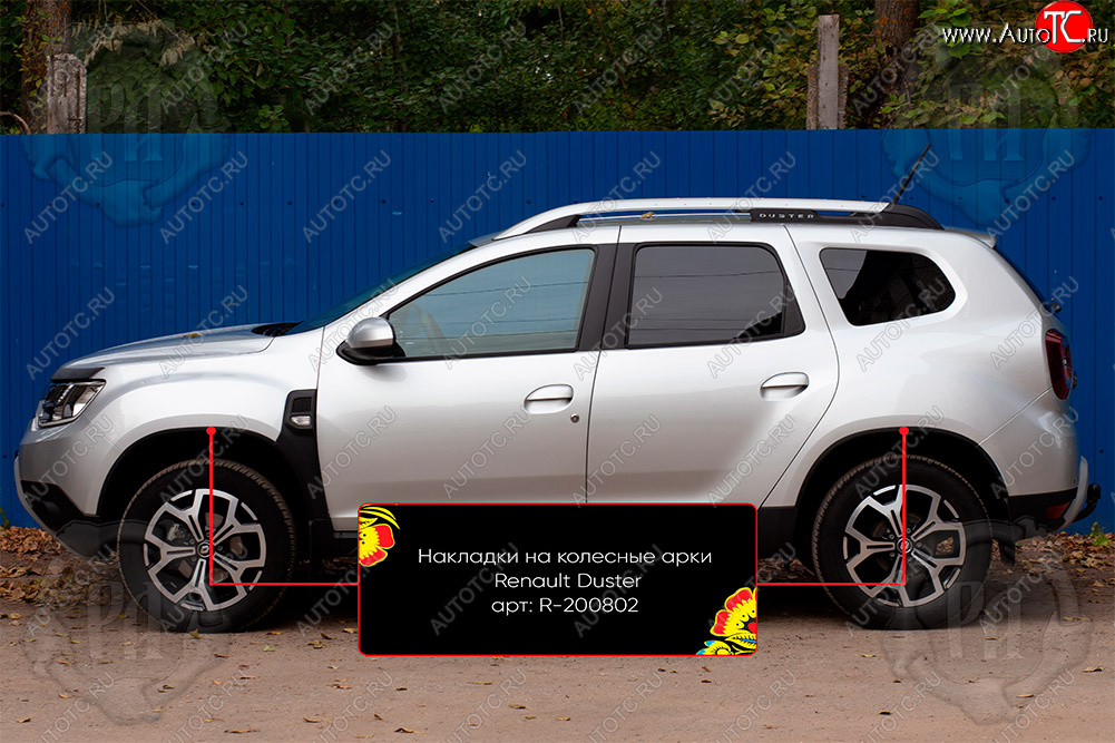 4 799 р. Накладки на колесные арки Вариант 2 Русская Артель  Renault Duster  HM (2020-2024) (Поверхность текстурная)  с доставкой в г. Екатеринбург