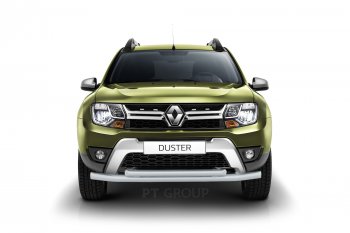 Защита переднего бампера (двойная Ø63 и 51 мм) Petroil Tuning Renault Duster HS рестайлинг (2015-2021)