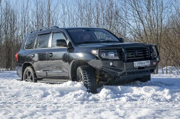 65 999 р. Бампер передний силовой РИФ  Toyota Land Cruiser  200 (2007-2015) дорестайлинг, 1-ый рестайлинг (С дополнительными фарами, защитной дугой и защитой бачка омывателя)  с доставкой в г. Екатеринбург. Увеличить фотографию 3