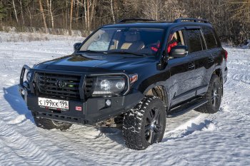 65 999 р. Бампер передний силовой РИФ  Toyota Land Cruiser  200 (2007-2015) дорестайлинг, 1-ый рестайлинг (С дополнительными фарами, защитной дугой и защитой бачка омывателя)  с доставкой в г. Екатеринбург. Увеличить фотографию 2