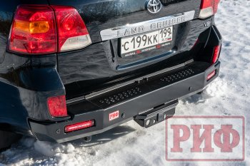 78 999 р. Бампер силовой задний РИФ  Toyota Land Cruiser  200 (2012-2015) 1-ый рестайлинг (с квадратом под фаркоп и фонарями)  с доставкой в г. Екатеринбург. Увеличить фотографию 2