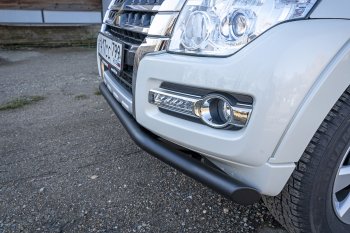 38 999 р. Бампер передний силовой РИФ Mitsubishi Pajero 4 V80 дорестайлинг (2006-2011) (Под площадку для лебёдки RIFPJR-30000 с защитой радиатора)  с доставкой в г. Екатеринбург. Увеличить фотографию 2