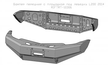 45 999 р. Бампер передний силовой РИФ Mitsubishi L200 4  рестайлинг (2013-2016) (С защитой бачка омывателя)  с доставкой в г. Екатеринбург. Увеличить фотографию 3