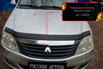 1 999 р. Декоративная накладка на капот Русская Артель  Renault Logan  1 (2010-2016) рестайлинг (Поверхность текстурная)  с доставкой в г. Екатеринбург. Увеличить фотографию 1