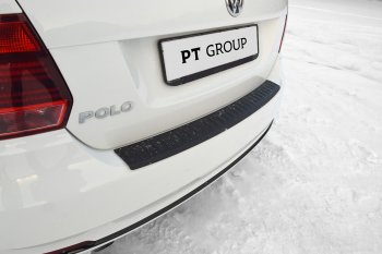 1 039 р. Накладка на задний бампер Petroil Tuning Volkswagen Polo 5 седан рестайлинг (2015-2020) (Текстурная поврехность)  с доставкой в г. Екатеринбург. Увеличить фотографию 2